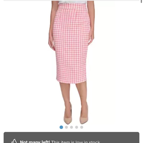 Tommy Hilfiger Pink Gingham Pencil Skirt (never worn) - Picture 2 of 2